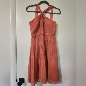 J crew coral Sinclair silk chiffon dress size 00